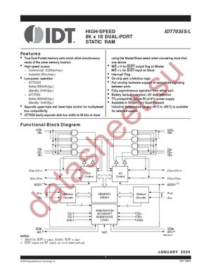 IDT7035L20PF datasheet  